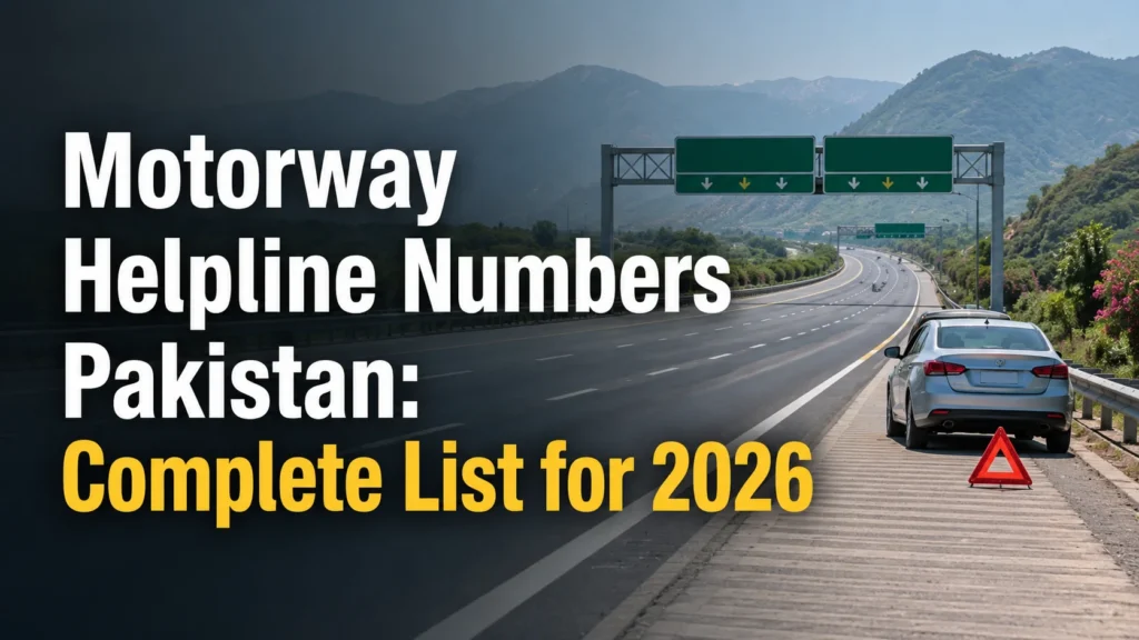 Motorway Helpline Numbers Pakistan Complete List for 2026