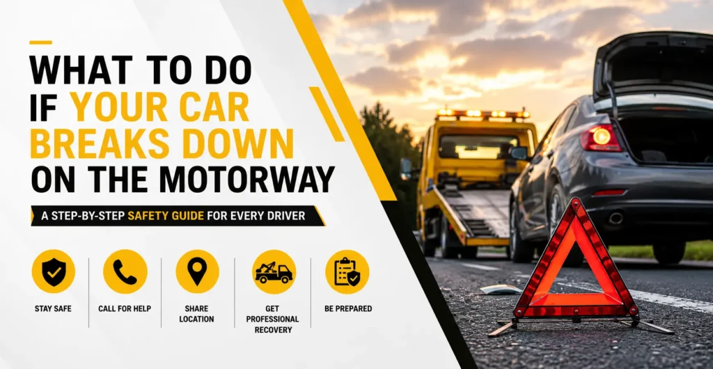 Car breakdown safety infographic for Pakistani motorways by Madadgar